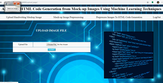 Automatic HTML Code Generation from Mock-up Images Using Machine Learning